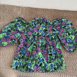 Hunter Bell Bubble Sleeve Top Floral Pattern